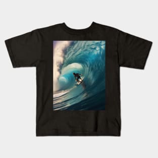 Surfing the perfect wave Kids T-Shirt